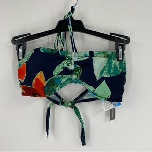 GAP Green and Blue Floral Bikini Top size M